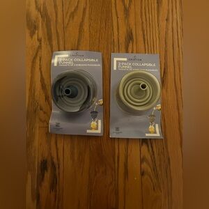 Lot: 2 Packs of 2 Packs (4 Total) Of Crofton Collapsible Funnels 1 Blue 1 Green